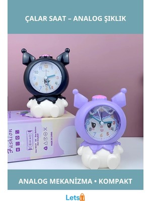 Letsii Kuromi Temalı Sevimli Masa Üstü Çalar Saat