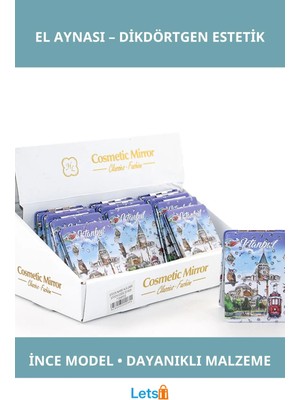 Letsii Taşlı Istanbul Tasarımı Ince Model El Aynası