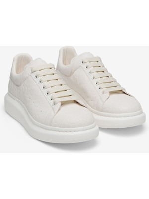 Mcqueen Erkek Kabartmalı Desenli Kuzu Derisi Sneakers - Kırık Beyaz
