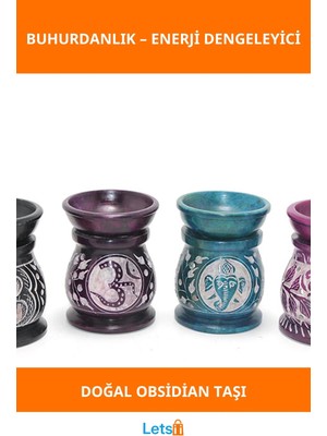 Letsii Obsidian Taşı Mistik Enerji Buhurdanlık Estetik Tasarım