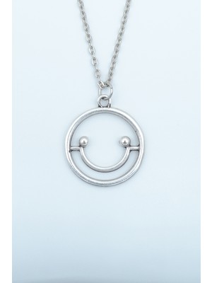 IDR Gülen Yüz- Smile Gümüş Kaplama Düz Zincir Kolye