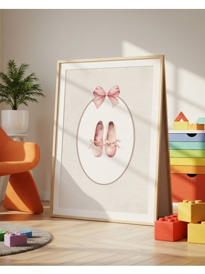 Fuart.Co Vintage Pembe Ayakkabı Dijital Baskı Vintage Poster (Çerçevesiz) VIFU