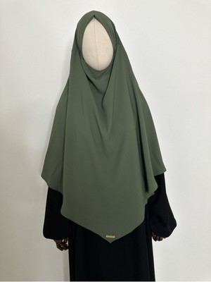 R&S Modibone Sufle Hazır Esarp,tek Kat, Medine Ipegi (Hac ve Umre Icin Uygundur) Hijap Khimar Haki