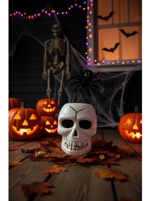 Miniso Halloween Beyaz Kuru Kafa Işıklı