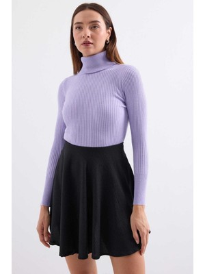 Onno Style Fitilli Balıkcı Yaka Bayan Kazak