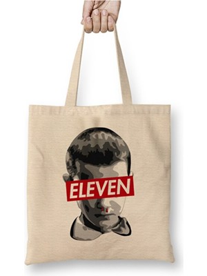 Toyaso Stranger Things Eleven Bez Çanta Uzun Saplı Alışveriş Çantası Plaj Çantası