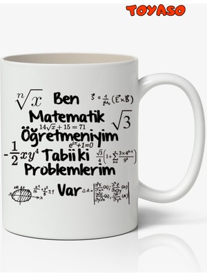 Toyaso Matematik Öğretmeni Temalı Kupa Bardak Öğretmene Hediye Öğretmenler Günü Kupası
