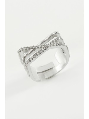 Fantastik Store Üç Çizgili Zirkon Taşlı Yüzük