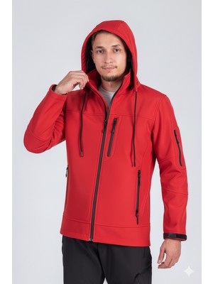 Suya Dayanıklı Slim Fit Softshell Kapüşonlu Erkek Mont