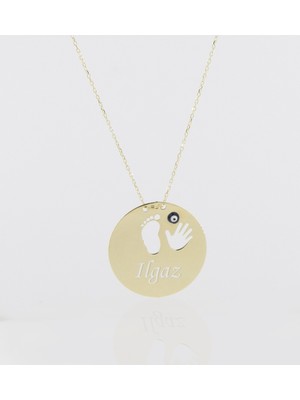 Flamingo Jewelery 925 Ayar Papatya Silver Isimli Plaka Kolye<rose,gold,rodaj>