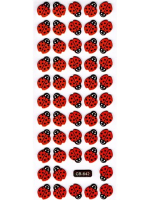 Limmy Sticker Kabartmalı Sticker Defter Planlayıcı Etiket (CB642) 16X7 Cm- Mini Uğur Böceği