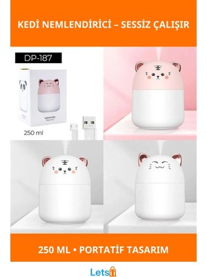 Letsii Taşınabilir Kedi Tasarımlı Hava Nemlendirici 250ML