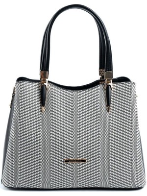 Silver & Polo Siyah Beyaz - Siyah SP1205 Kadın El Çantası