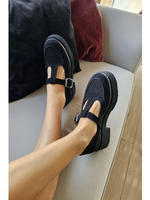 Ops 075 3902 Topukla Kadın Hakiki Deri Toka Detaylı Kalın Tabanlı Ayakkabı