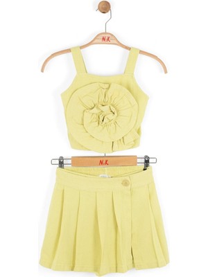 Nk Kids Kız Çocuk 8-14 Yaş Crop-Şort Etekli Ikili Takım 18304 Yeşil