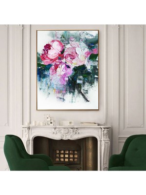 Yağlı Boya Görünümlü Boya Görünümlü Dekoratif Soyut Hd Dijital Baskı Dikey Kanvas Tablo