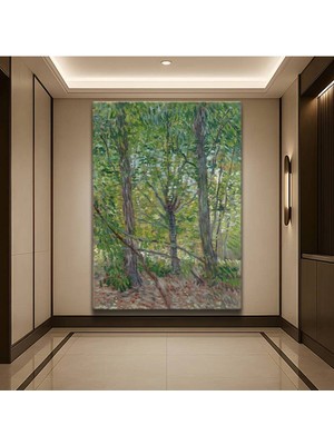 Vincent Van Gogh Ağaç Çalılık Doğa Manzarası Kanvas Tablo Duvar Tablosu Dekoratif Ressam Tablosu