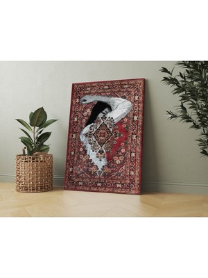 Hd Dijital Baskı Dikey Kanvas Tablo 1128 Nf Yüzünü Gizleyen Kadın Temalı Art Vintage Kırmızı 181