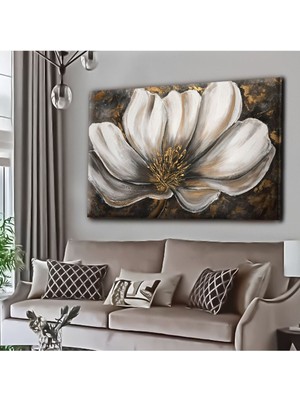 Dekoratif Tablonuz Dekoratif Modern Şık Çiçek Hd Baskı Yatay Kanvas Tablo E22