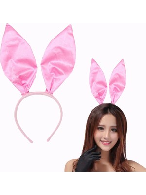 Mena Rise Kırmızı Renk Saten Kaplama Şekil Verilebilir Tavşan Kulak Taç 35X11 cm - Lisinya