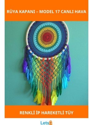 Letsii Renkli Ipli Tüylerle Tasarlanmış Rüya Kapanı
