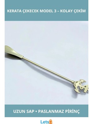 Letsii Şık Pirinç Çapalı Kerata Çekecek Uzun Saplı Fonksiyonel Aksesuar