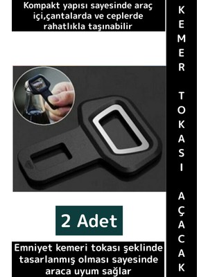 Wintoup Premium Kompakt Çanta Cep Boy Araç Içi Işlevsel Çok Şık Pratik Kemer Tokası Tasarımlı Açacak 2 Adet