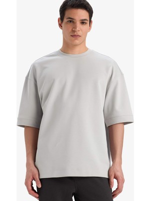 DeFacto Loose Fit Bisiklet Yaka Kısa Kollu Ağır Kumaş Basic Tişört B4844AX25AU