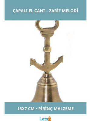 Letsii Zarif Pirinç Malzeme Çapalı El Çanı Model 3