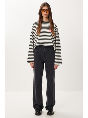 Happiness İstanbul Kesik Paça Soluk Efektli Jean P0292 LRI0023 Antrasit