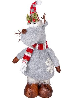 Herdekora Yılbaşı Süsü, Geyik Figürü, Gri - 18X49 cm