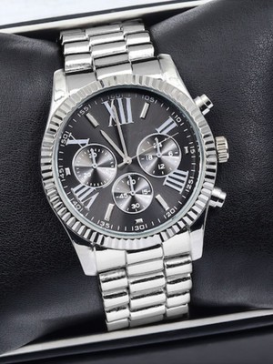 Leerybee Gümüş Renk Metal Kordon Erkek Kol Saati Özel Kutulu Arkadas Sevgili Dogum Gunu Yildonumu Hediyesi