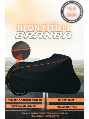 Autoen Turuncu Fitilli Jiajue Sprınt Motosiklet Branda-Siyah-(4mevsim)