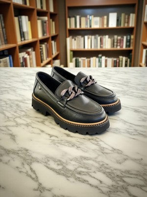 Mammamia D25KA-3230 Siyah Hakiki Deri Tam Ortopedik Kadın Casual Günlük Ayakkabı