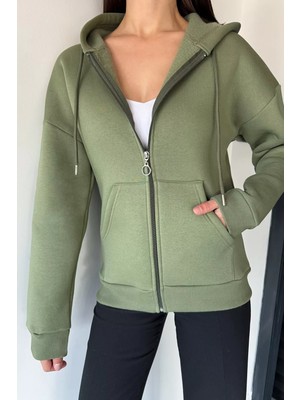 Gülseli Kadın Üç Iplik Şardonlu Kapüşonlu Sweatshirt P-00019011