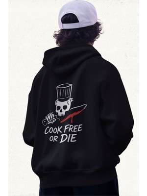 Garage Fashion Unisex Erkek/kadın Yes Chef Baskılı Pamuklu Oversize Kapüşonlu Sweatshirt