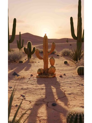 Curcuna Hediyelik Kaktüs Dekoratif Biblo