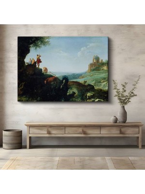 Claude Lorrain Mitolojik Antik Manzara Kanvas Tablo Duvar Tablosu Dekoratif Ressam Tablosu