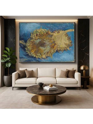 GülsenArt Vincent Van Gogh Ayçiçekleri Çiçek Natürmortu Kanvas Tablo Duvar Tablosu Dekoratif Ressam Tablosu