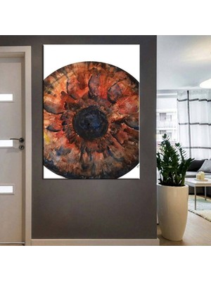 Göz Hastanesi, Göz Sağlığı Merkezi Tabloları 4 Hd Dijital Baskı Dikey Kahve Göz Kanvas Tablo