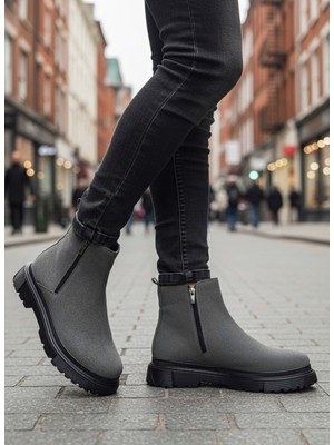 Pabucmarketi Fermuarlı Erkek Klasik Bot Füme Süet (Siyah Taban)