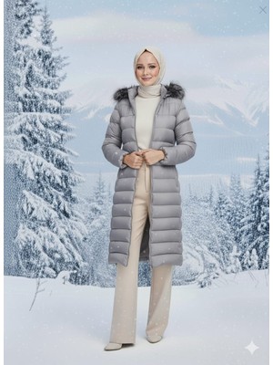 Kadın Genç Spor Büyük Beden Içi Tamemen Kürklü Şişme Mont