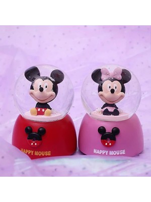 Keyfim Shop Mickey Mouse Işıklı Müzikli Püskürtmeli Büyük Boy Kar Küresi