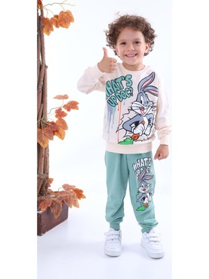 Gültekin Bebe 7247-2100 Bugs Bunny 2li Eşofman Takım  - Yeşil
