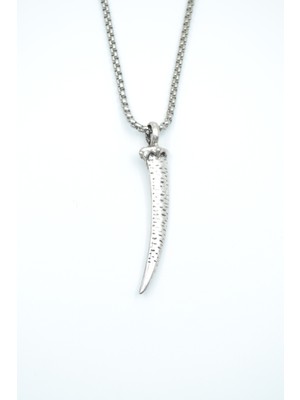 IDR Fil Dişi Gümüş Kaplama Örme Zincir Kolye