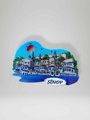 Mundy Sinop Temalı Kabartmalı Polyester Magnet Buzdolabı Süsü (KOD:957) 8,5cm x 5,5cm