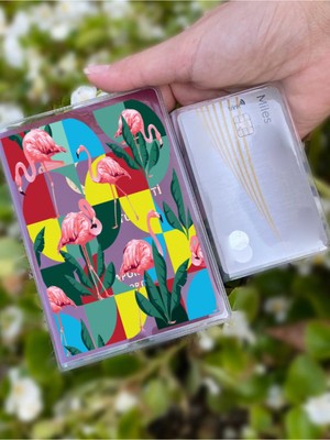 Nurdic Flamingo Park Desenli Universal Şeffaf Pasaport Kılıfı Model Tüm Ülke Pasaportlarına Uygun