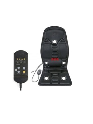 Kohlemann Taşınabilir Titreşimli Oto Koltuk Masaj Minderi siyah renk ortapedik süngerli  - Isıtıcılı Minder - 8 Programlı Masaj Aleti