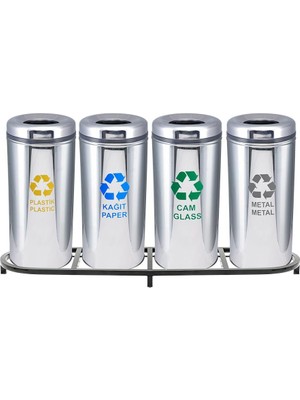 Nil Banyo Üstüner Geri Dönüşüm Kutusu 4lü Pasl. Ø30*66CM GEN:136,5CM