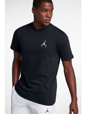 Nike Jordan Jumpman Air Unisex Balck Tee Jordan Nakış Logolu Tişört Siyah